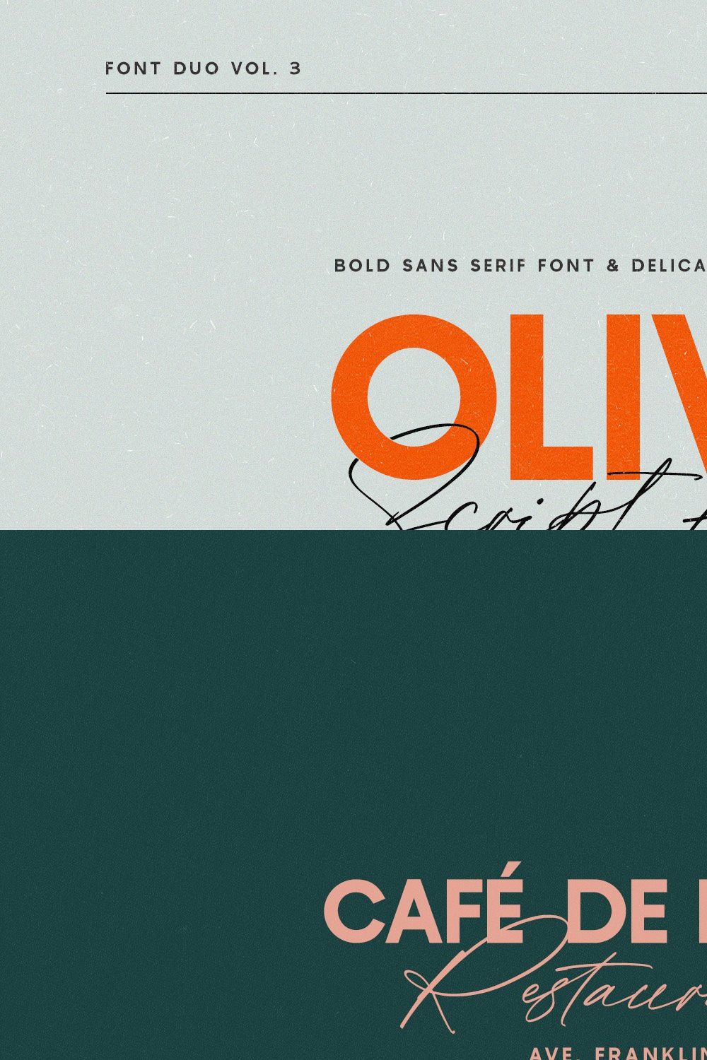 Olivie Font Duo / Script & Sans pinterest preview image.