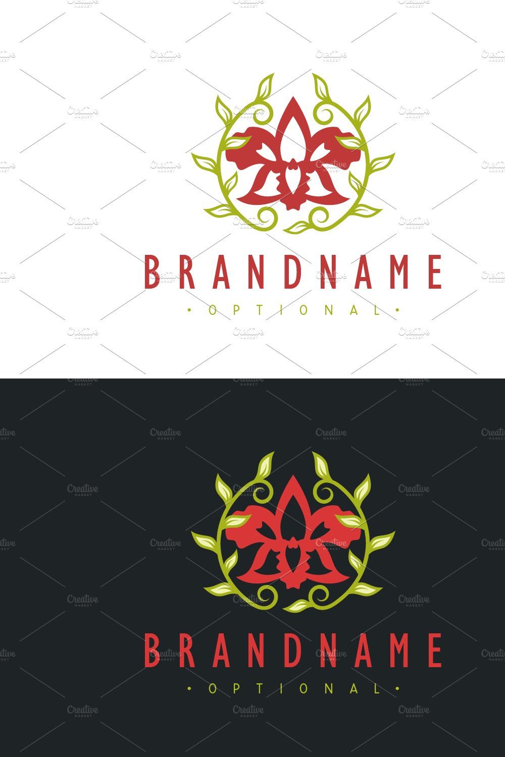 Orchid Flower Logo pinterest preview image.