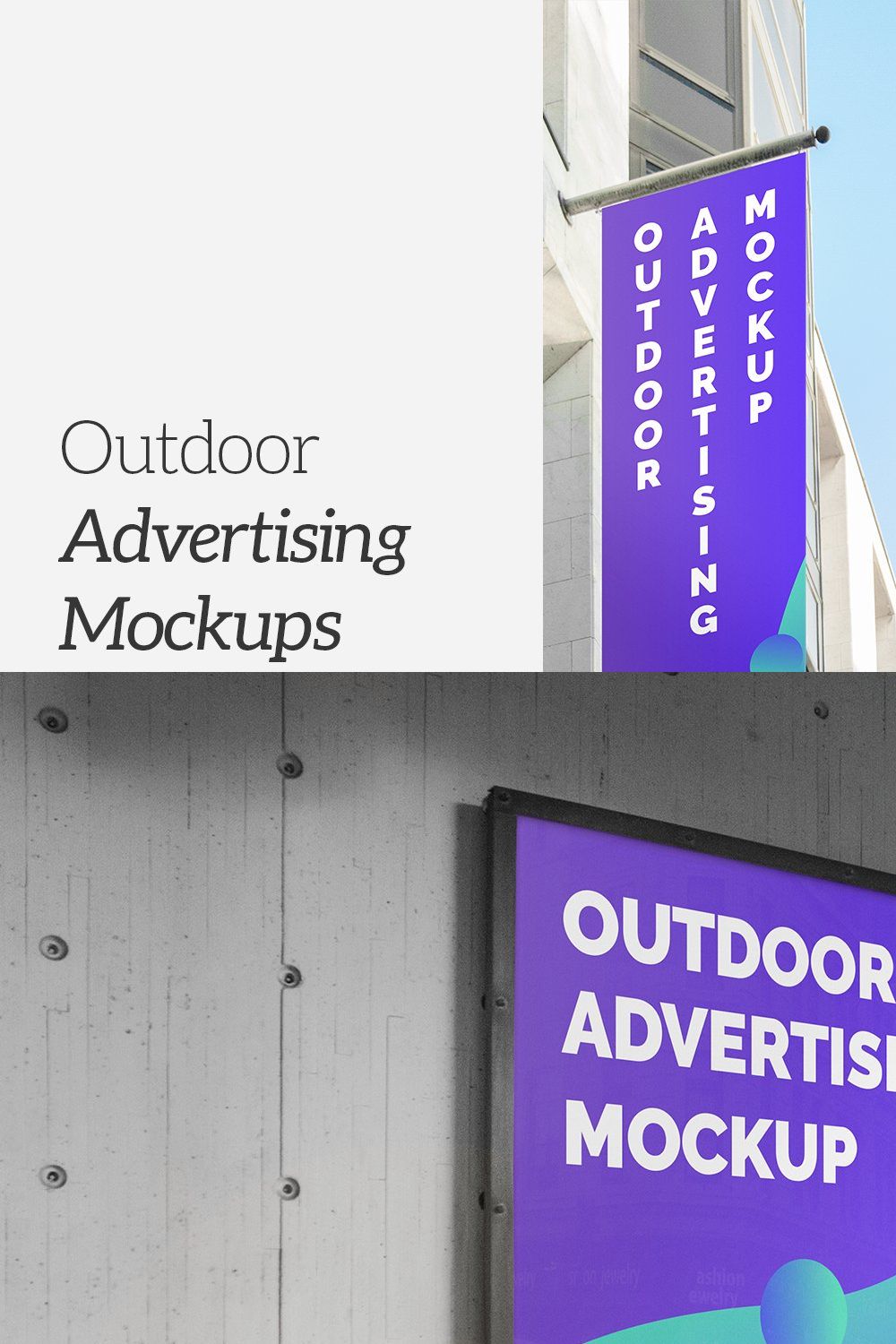 Outdoor Advertising Mockups pinterest preview image.