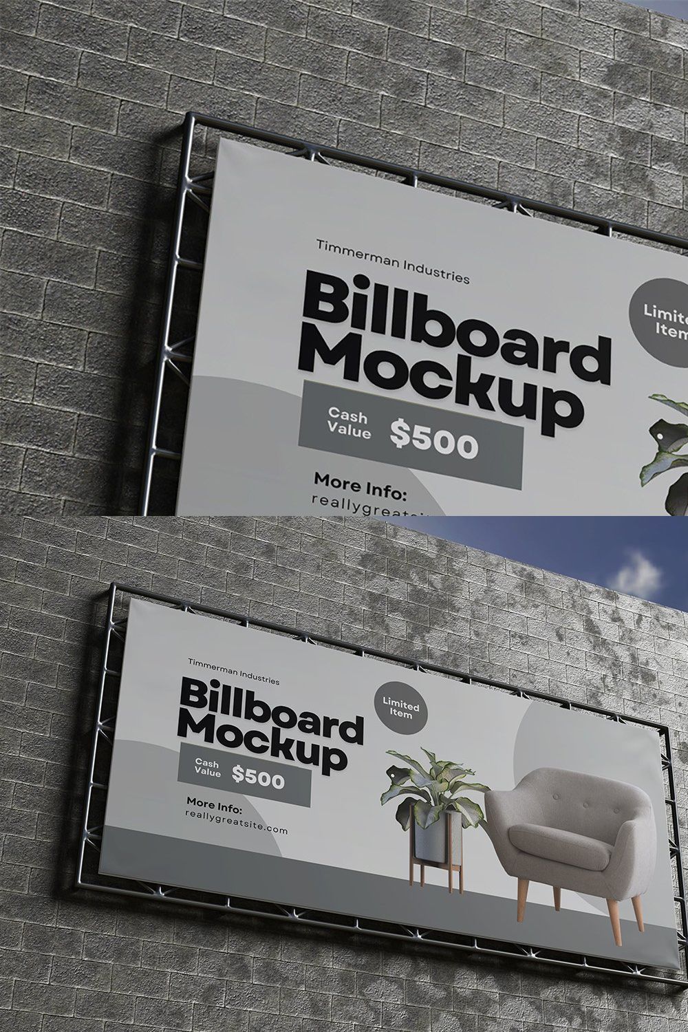 Outdoor Billboard Mockup pinterest preview image.