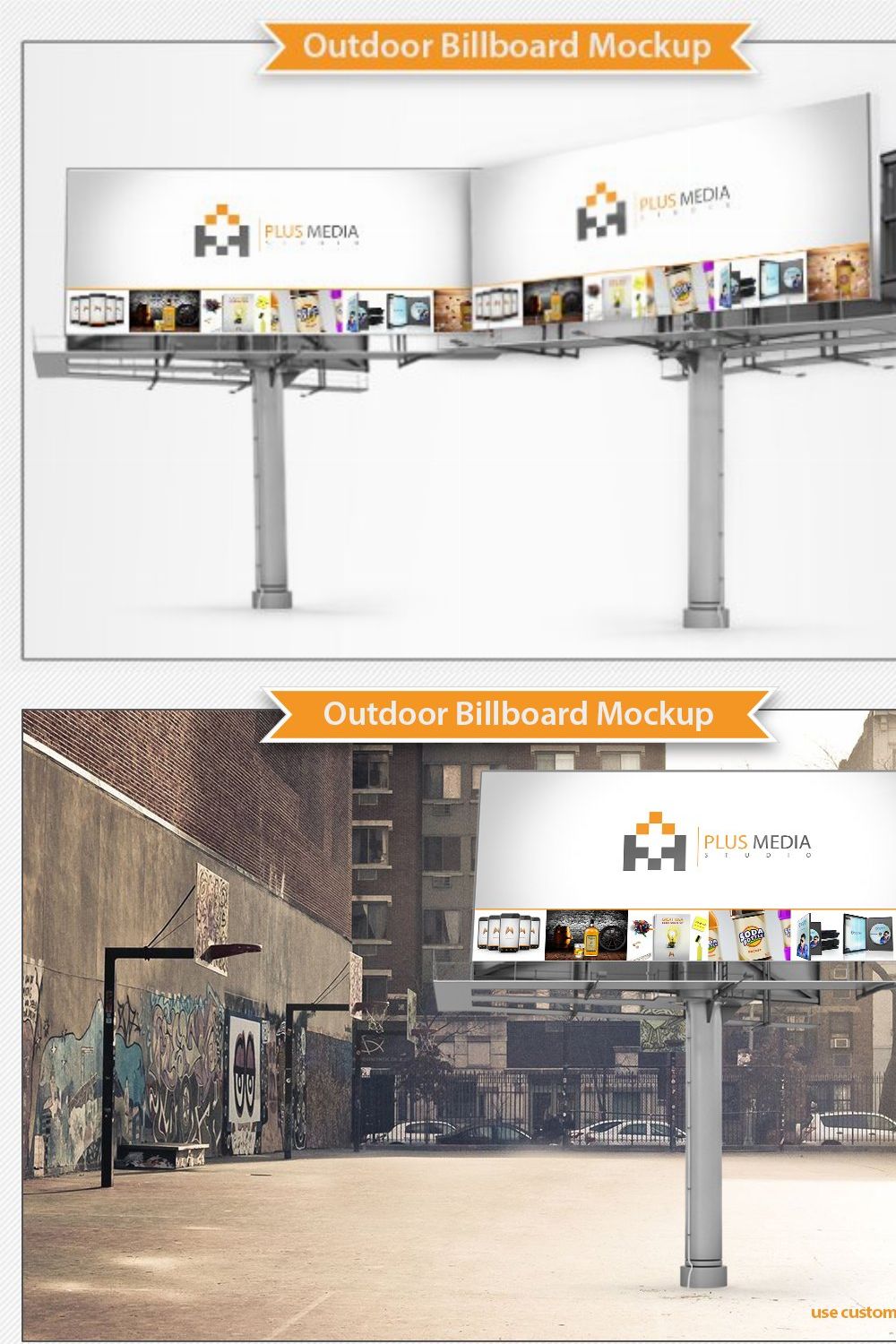 Outdoor Billboard Mockup pinterest preview image.