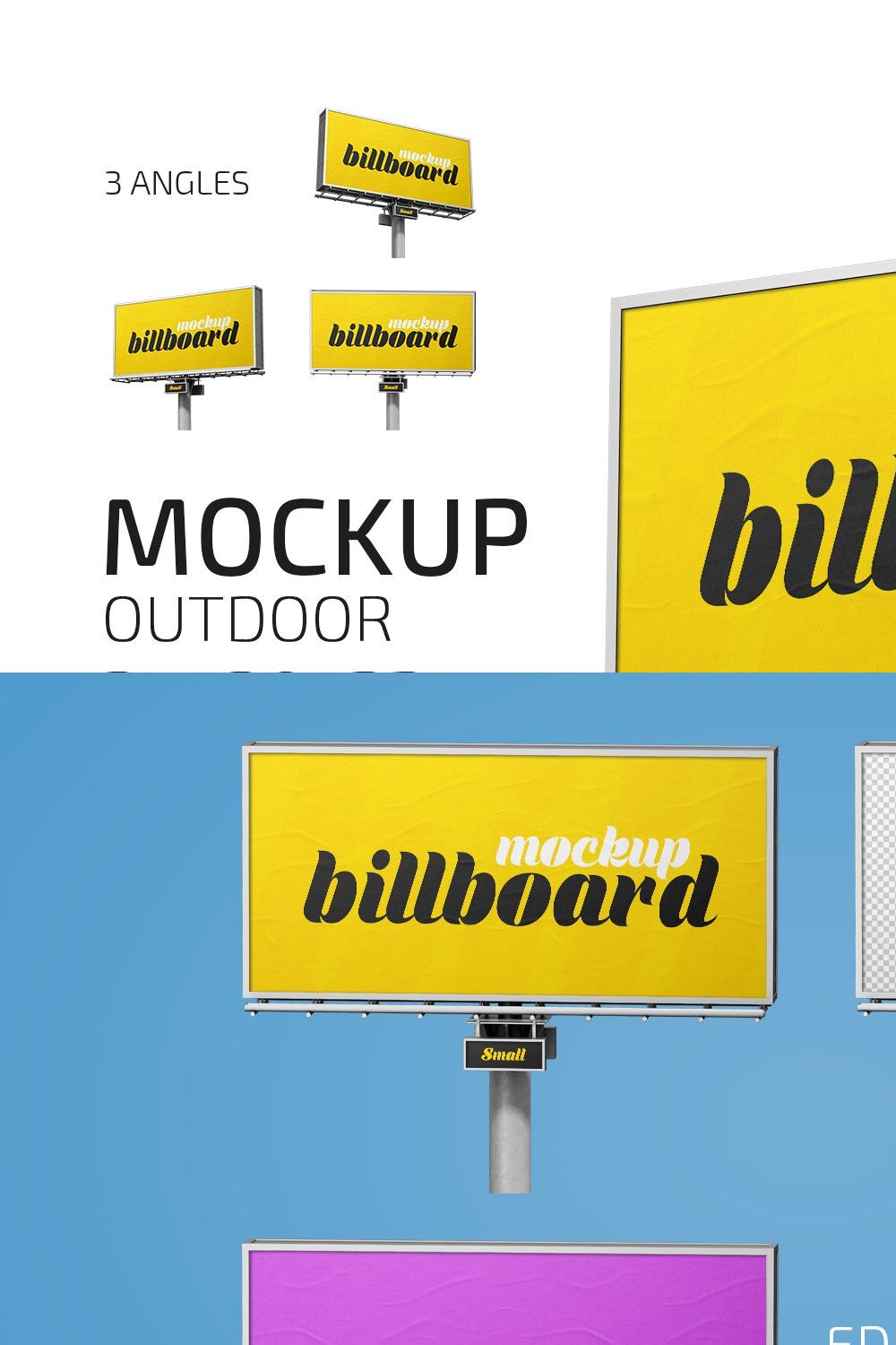 Outdoor Billboard Mockup Set pinterest preview image.