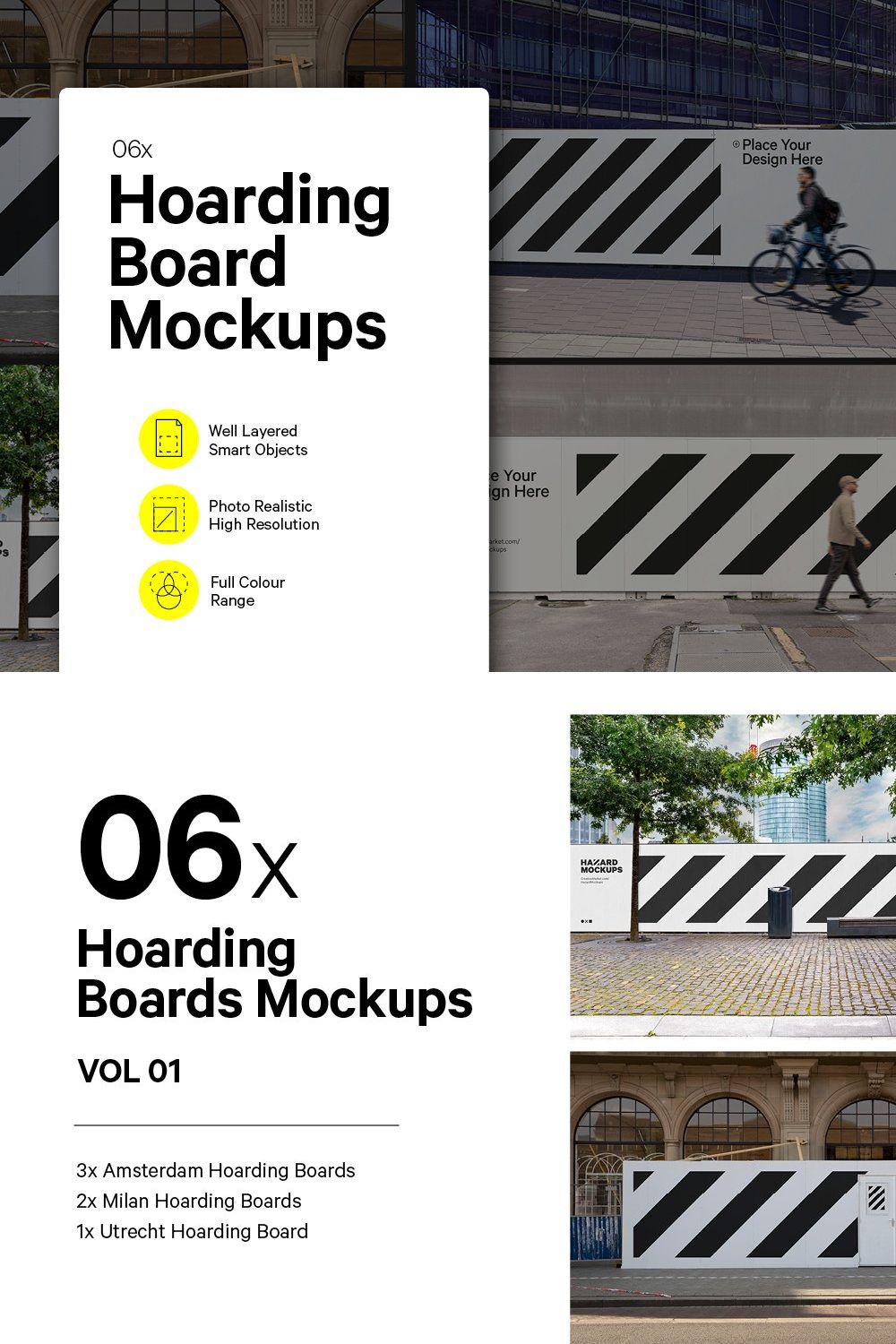 Outdoor Hoarding Mockup Bundle pinterest preview image.