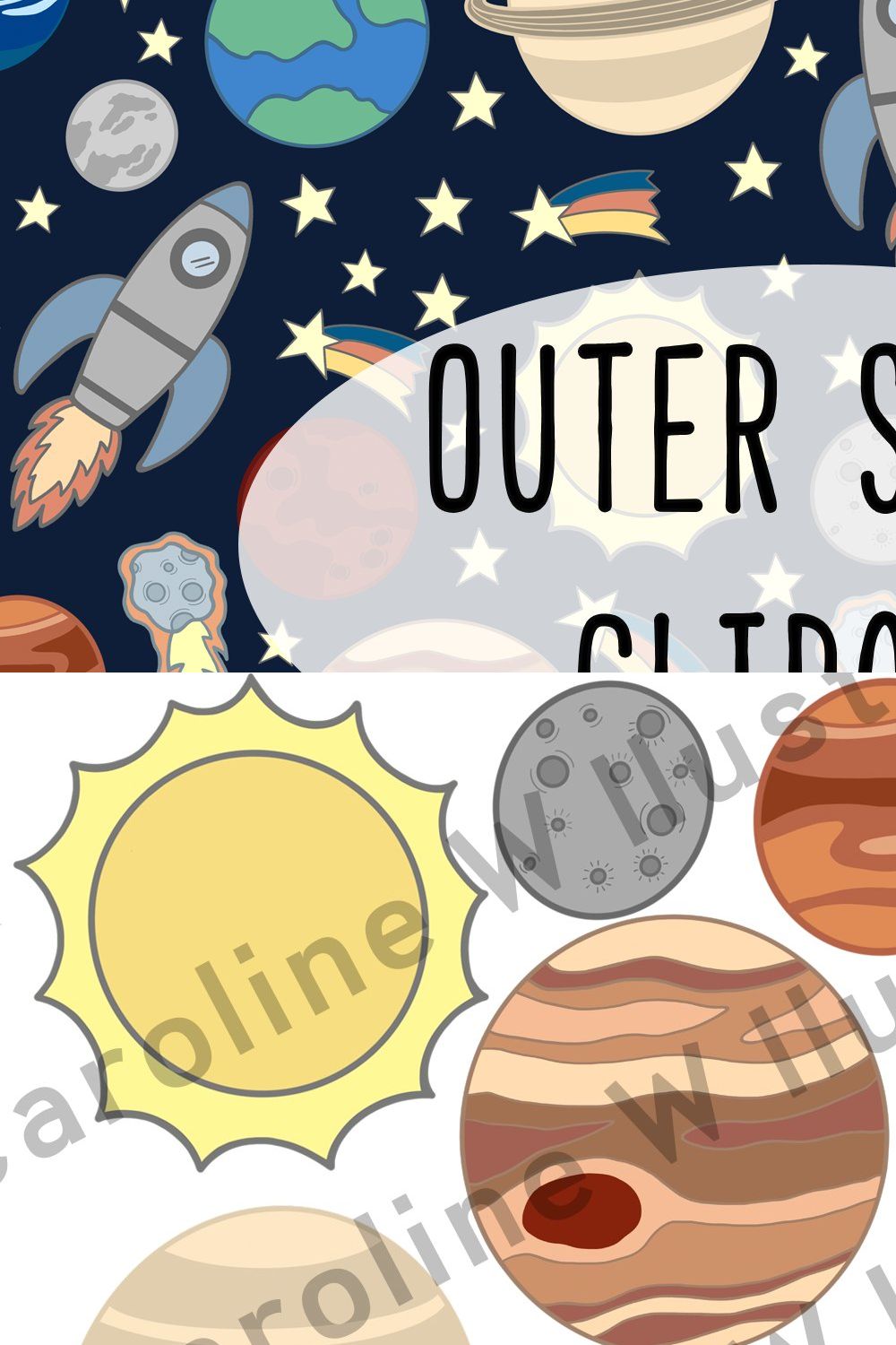 Outer space clipart pinterest preview image.