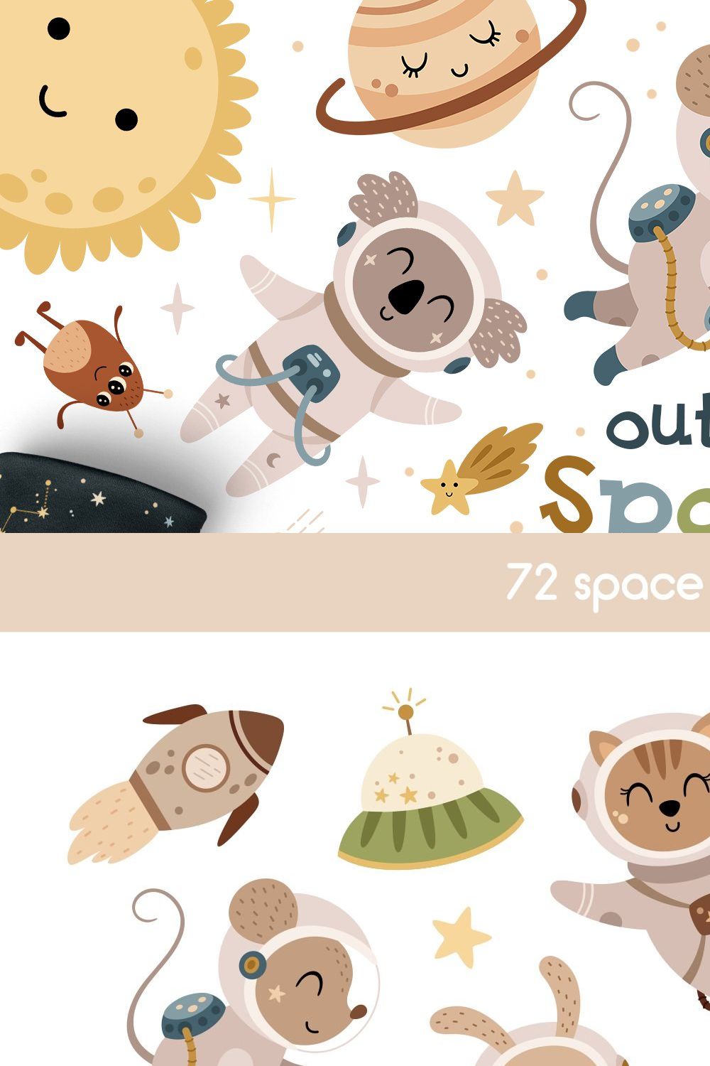 Outer space collection pinterest preview image.