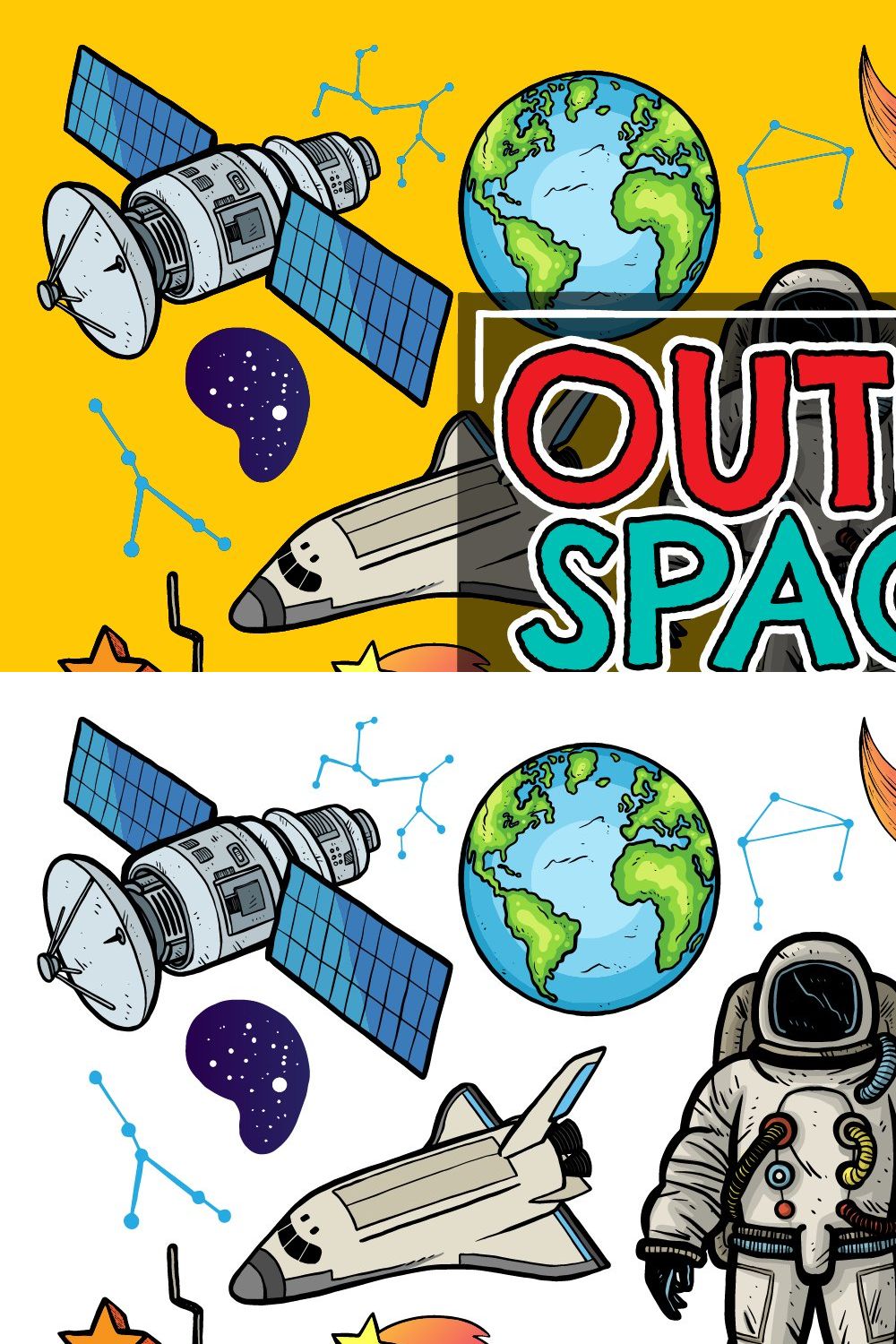 Outer Space Vector Pack pinterest preview image.