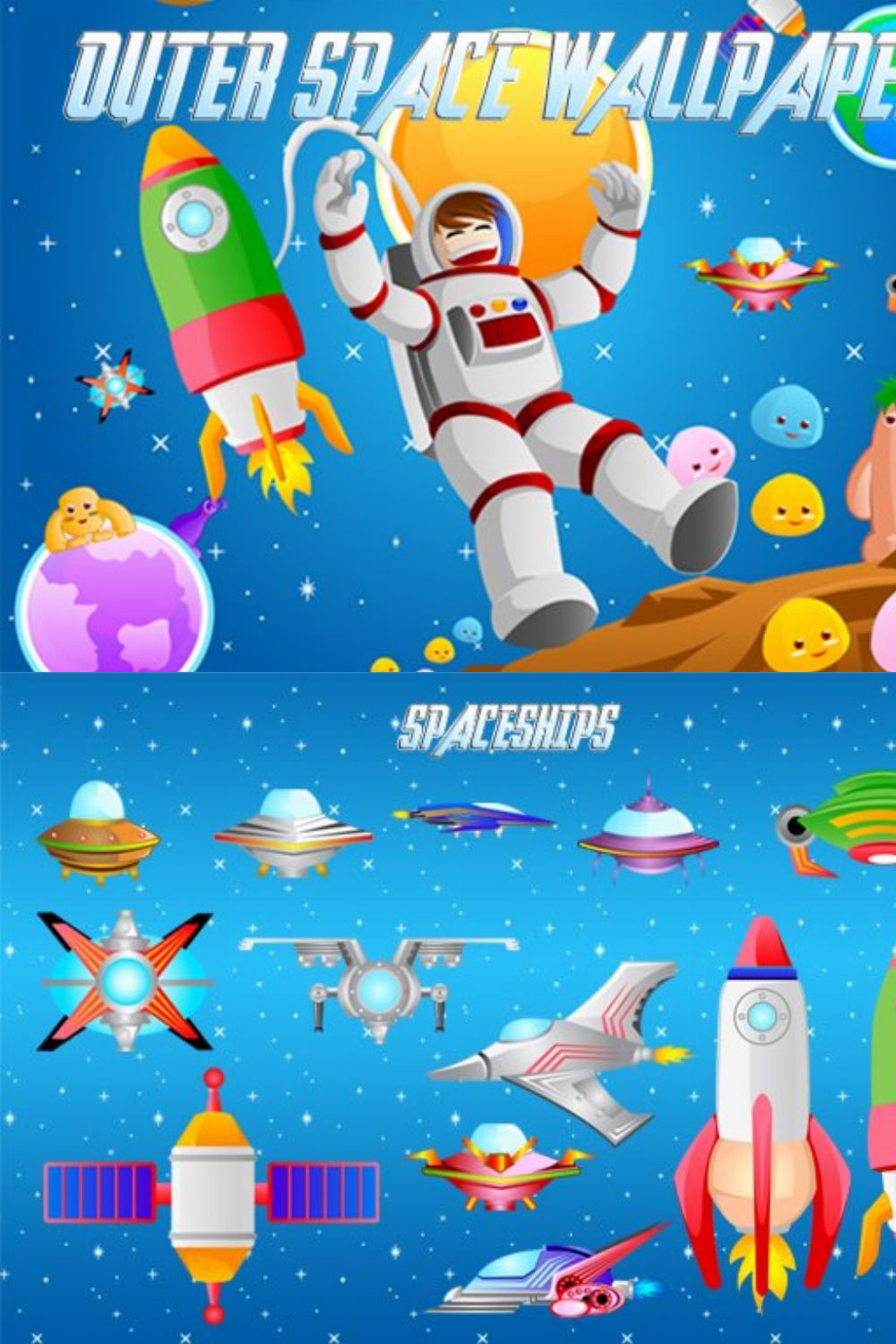 Outer Space Wallpaper pinterest preview image.