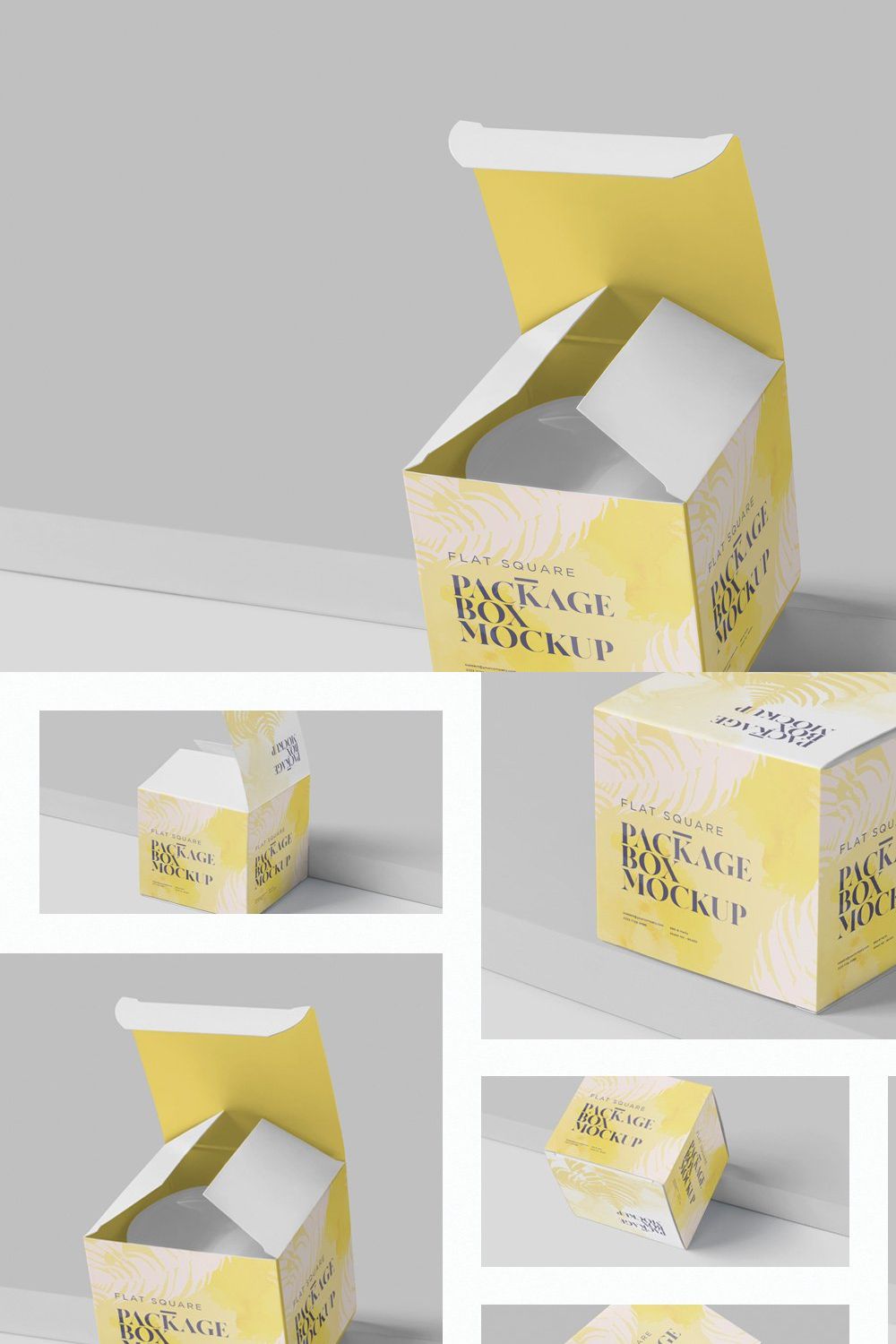 Package Box Mock-Up - Flat Square pinterest preview image.