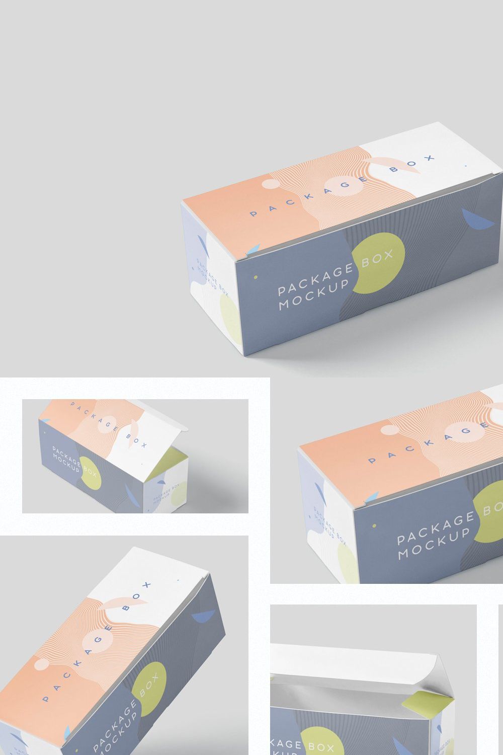 Package Box Mock-Up - Wide Rectangle pinterest preview image.