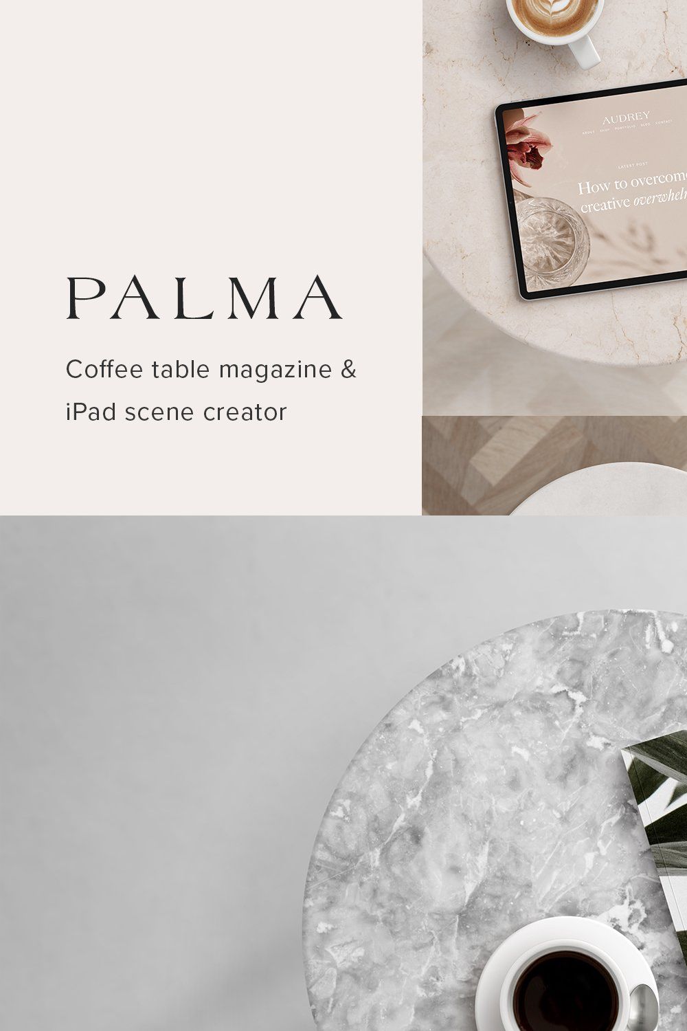 Palma Magazine & iPad Mockup Kit pinterest preview image.