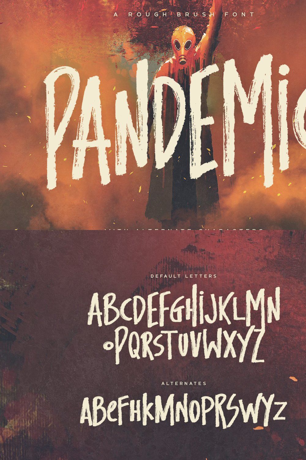 Pandemic - Brush Font pinterest preview image.