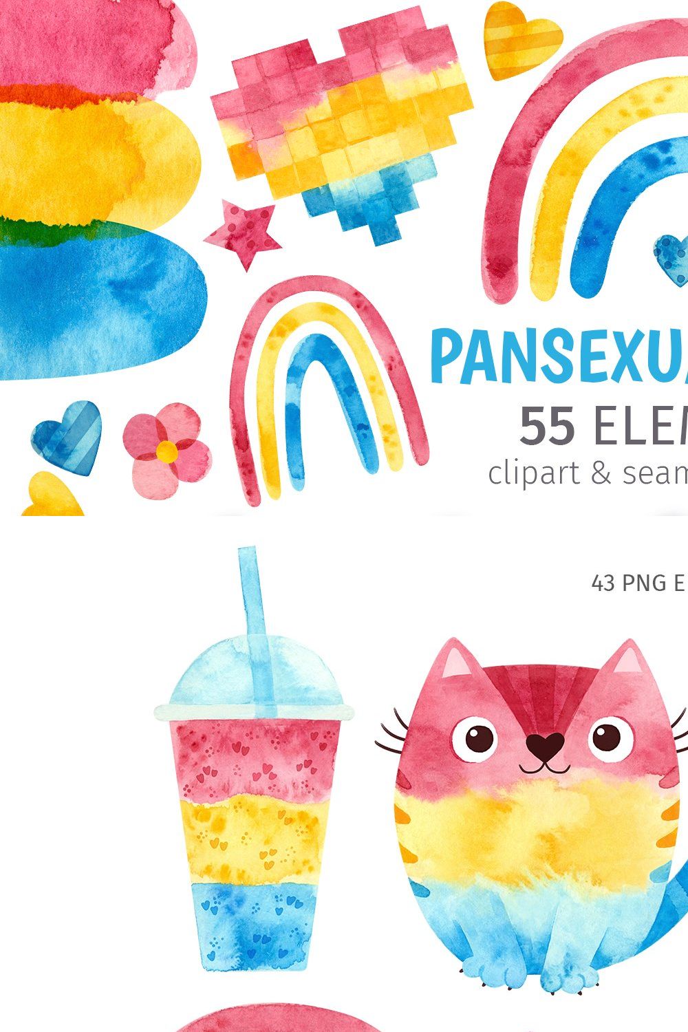 Pansexual pride clipart & patterns pinterest preview image.