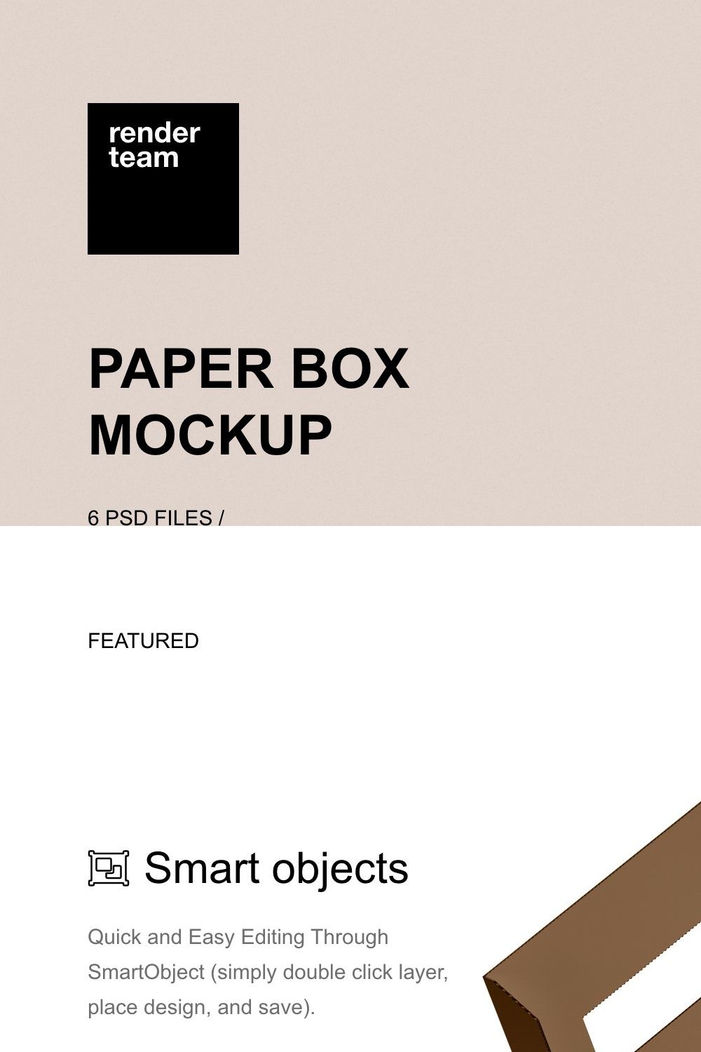 Paper Box Mockup Set pinterest preview image.