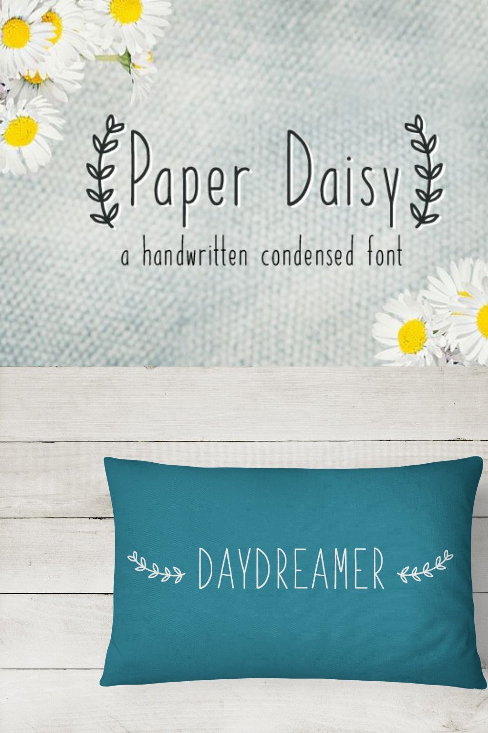 Paper Daisy Font pinterest preview image.