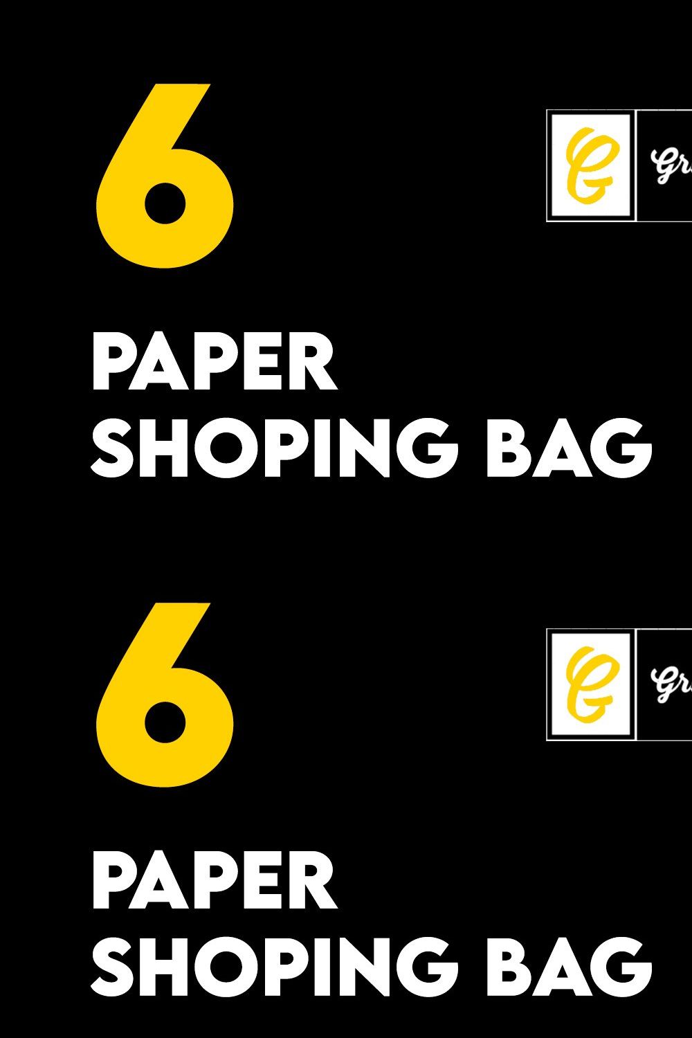 Paper Shoping bag mockup pinterest preview image.