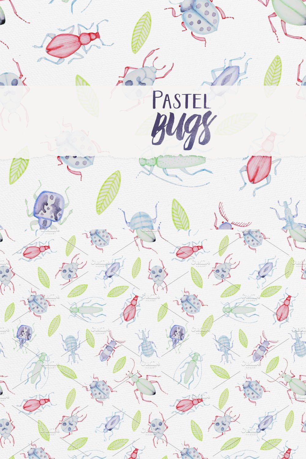 Pastel Bugs pinterest preview image.