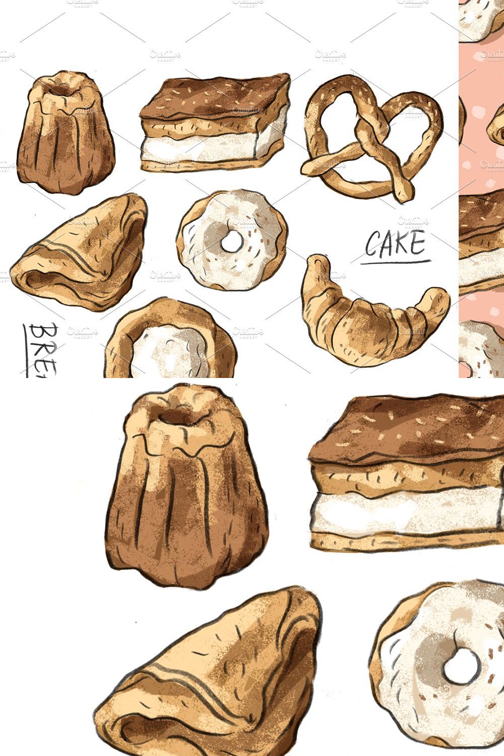 Pattern and set with baking pinterest preview image.