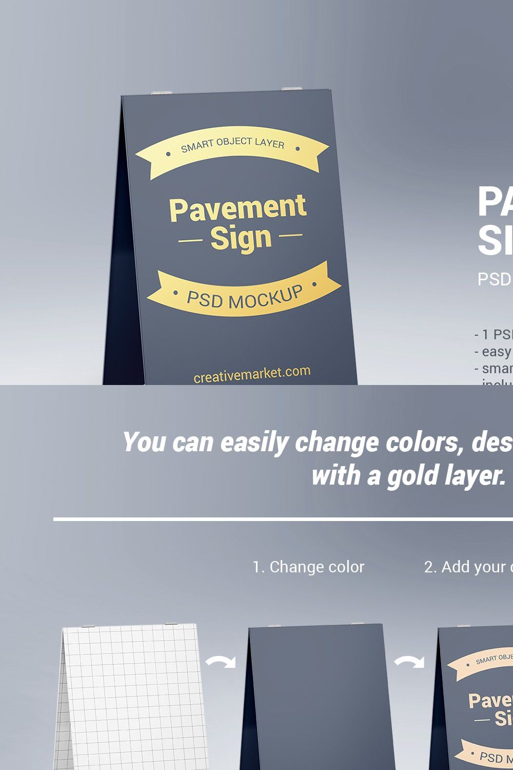 Pavement Sign Mockup pinterest preview image.