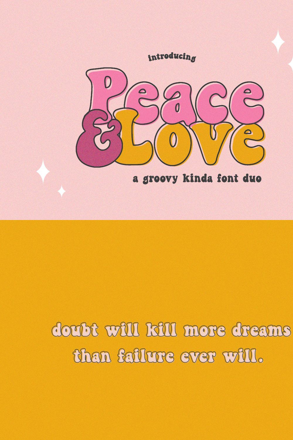 Peace & Love Font Duo pinterest preview image.