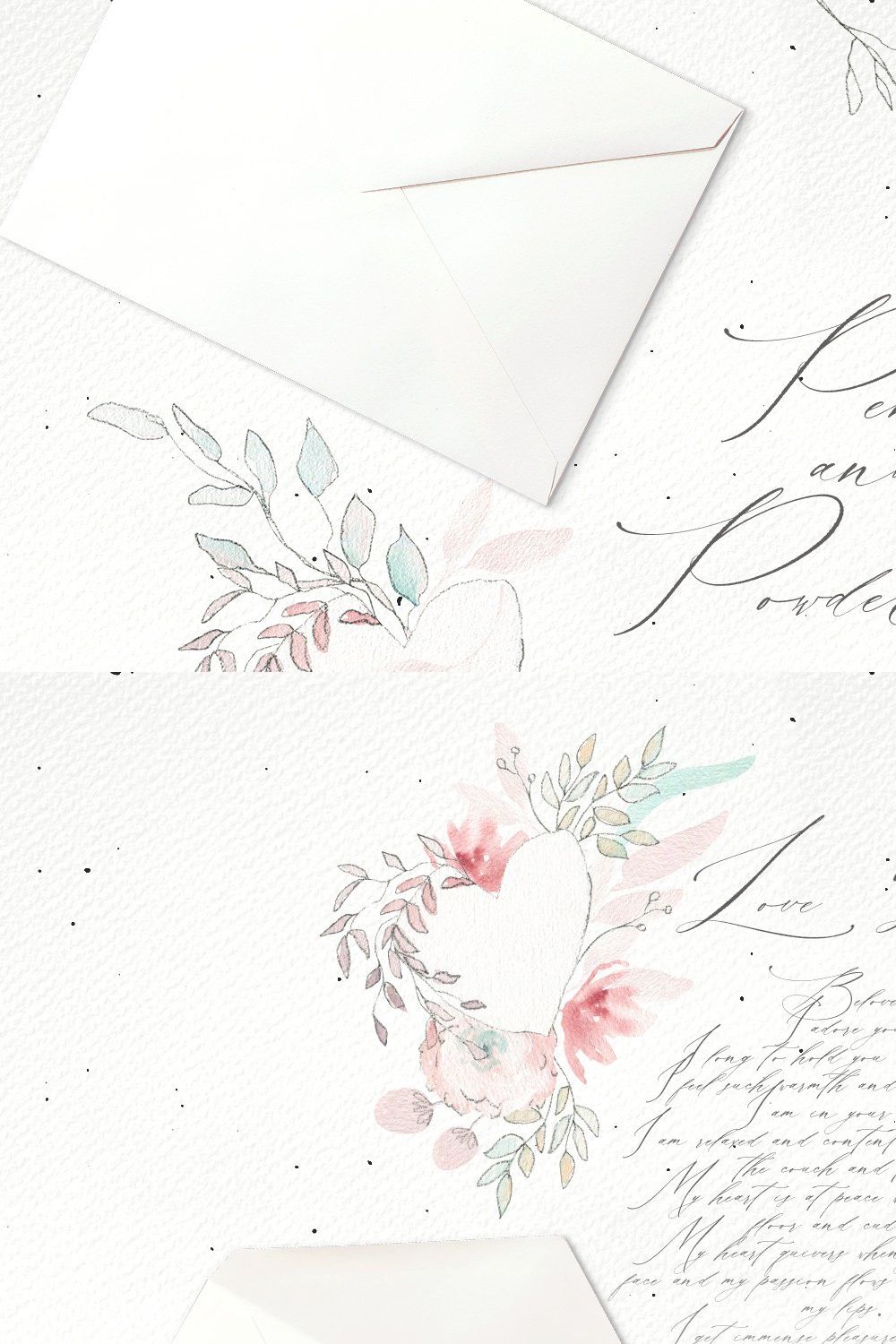 Pencil and Powder Flowers pinterest preview image.