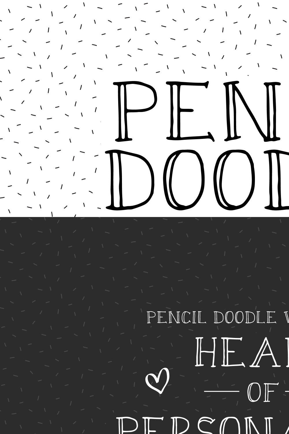 Pencil Doodle (Font) pinterest preview image.