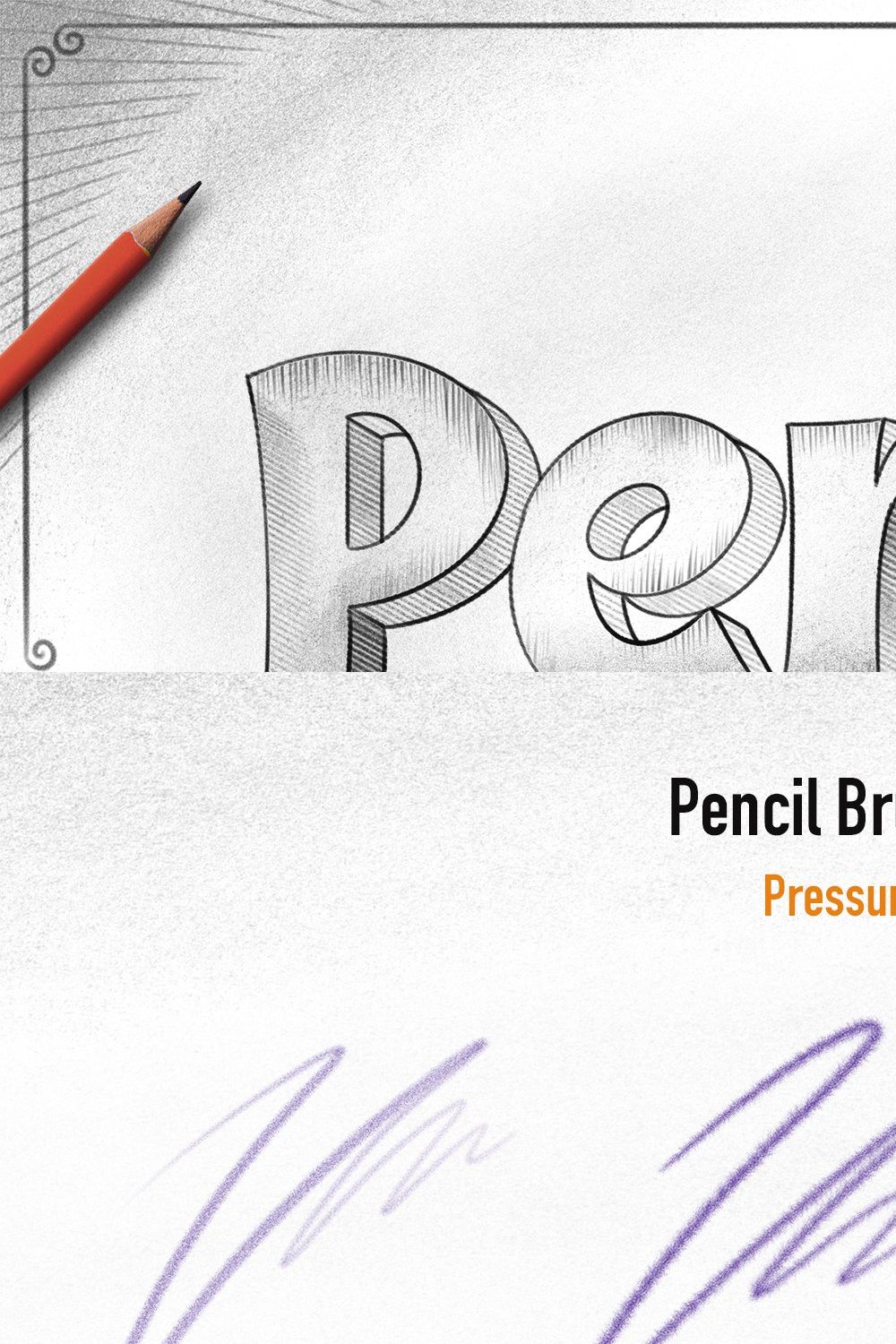 Pencils Procreate Brushes pinterest preview image.