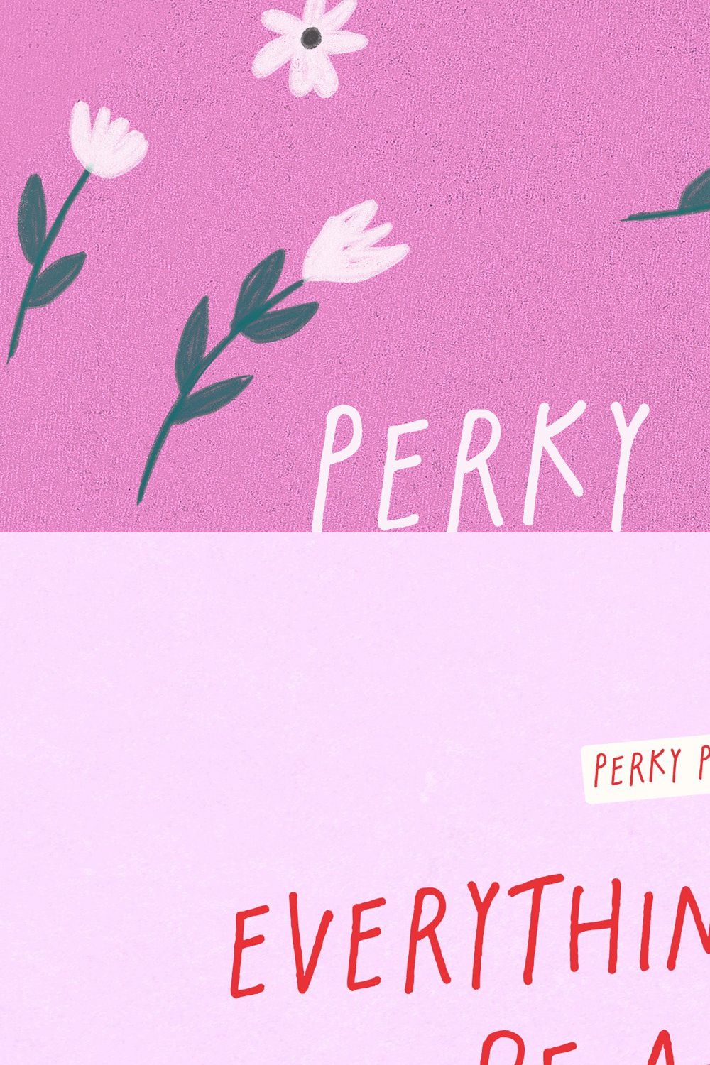 Perky Petunias Handwritten Font pinterest preview image.