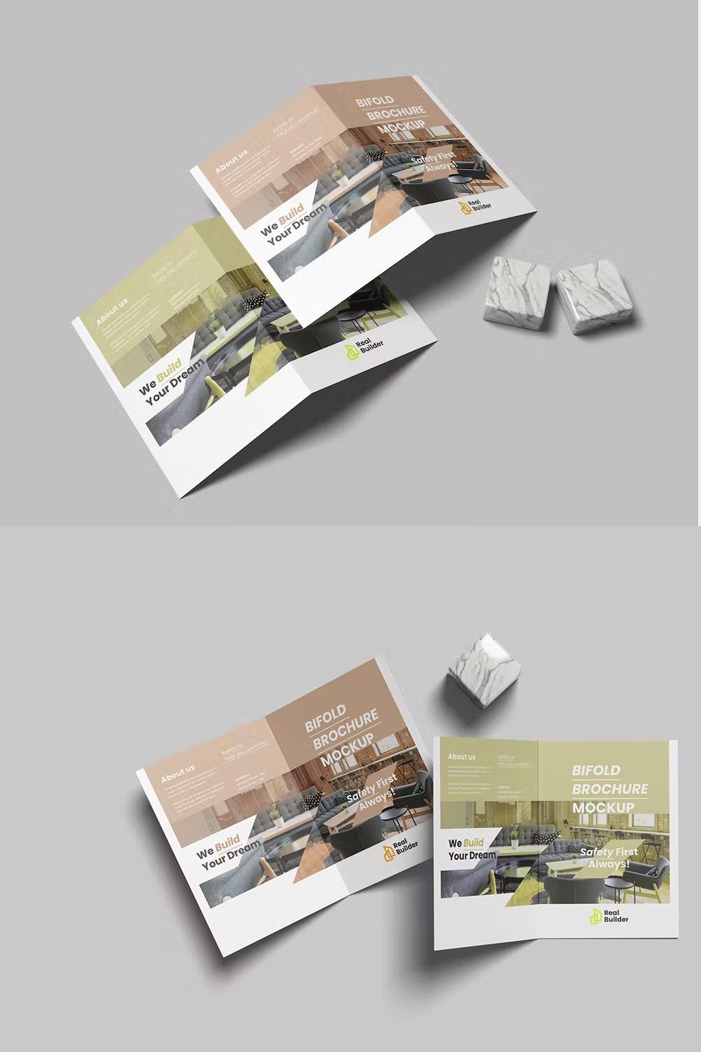 Perspective Bifold Brochure Mockup pinterest preview image.