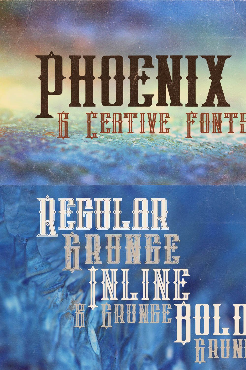 Phoenix Typeface pinterest preview image.