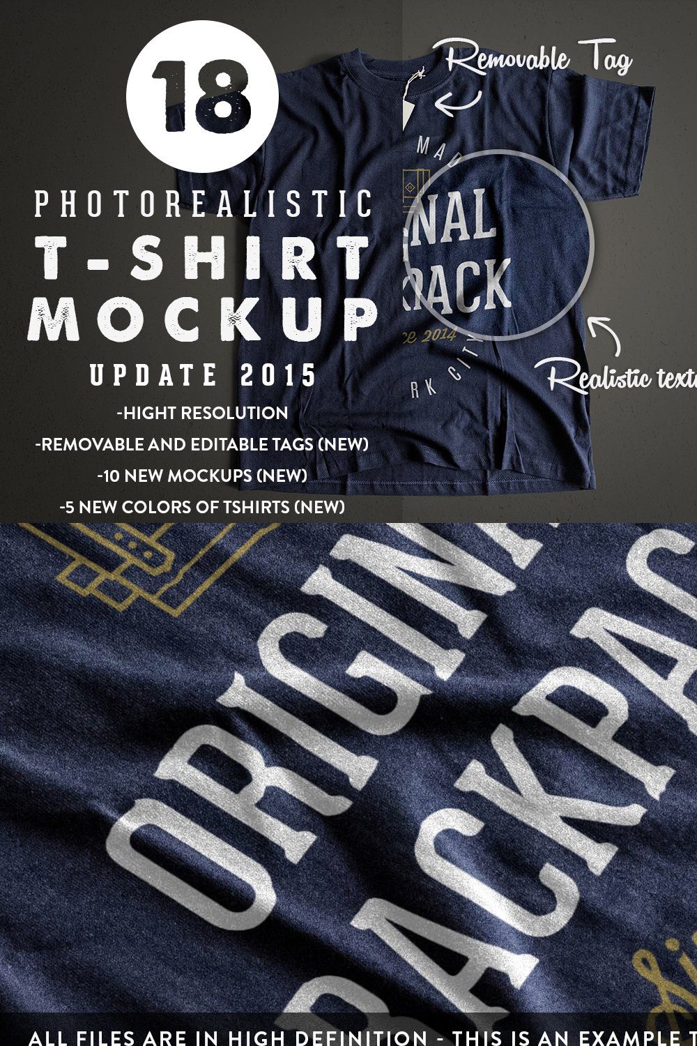 Photorealistic T-Shirt Mockup 2 pinterest preview image.