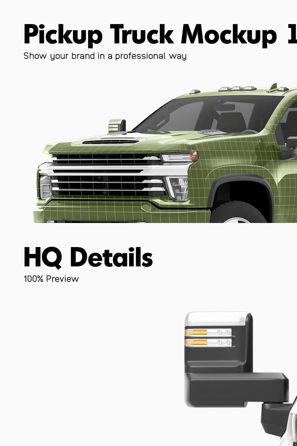 Pickup Truck Mockup 1 pinterest preview image.