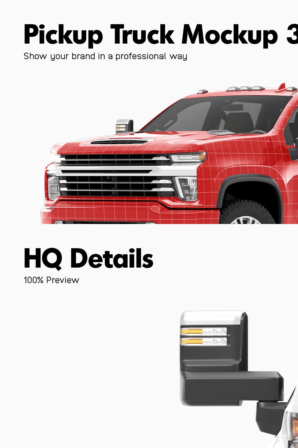 Pickup Truck Mockup 3 pinterest preview image.