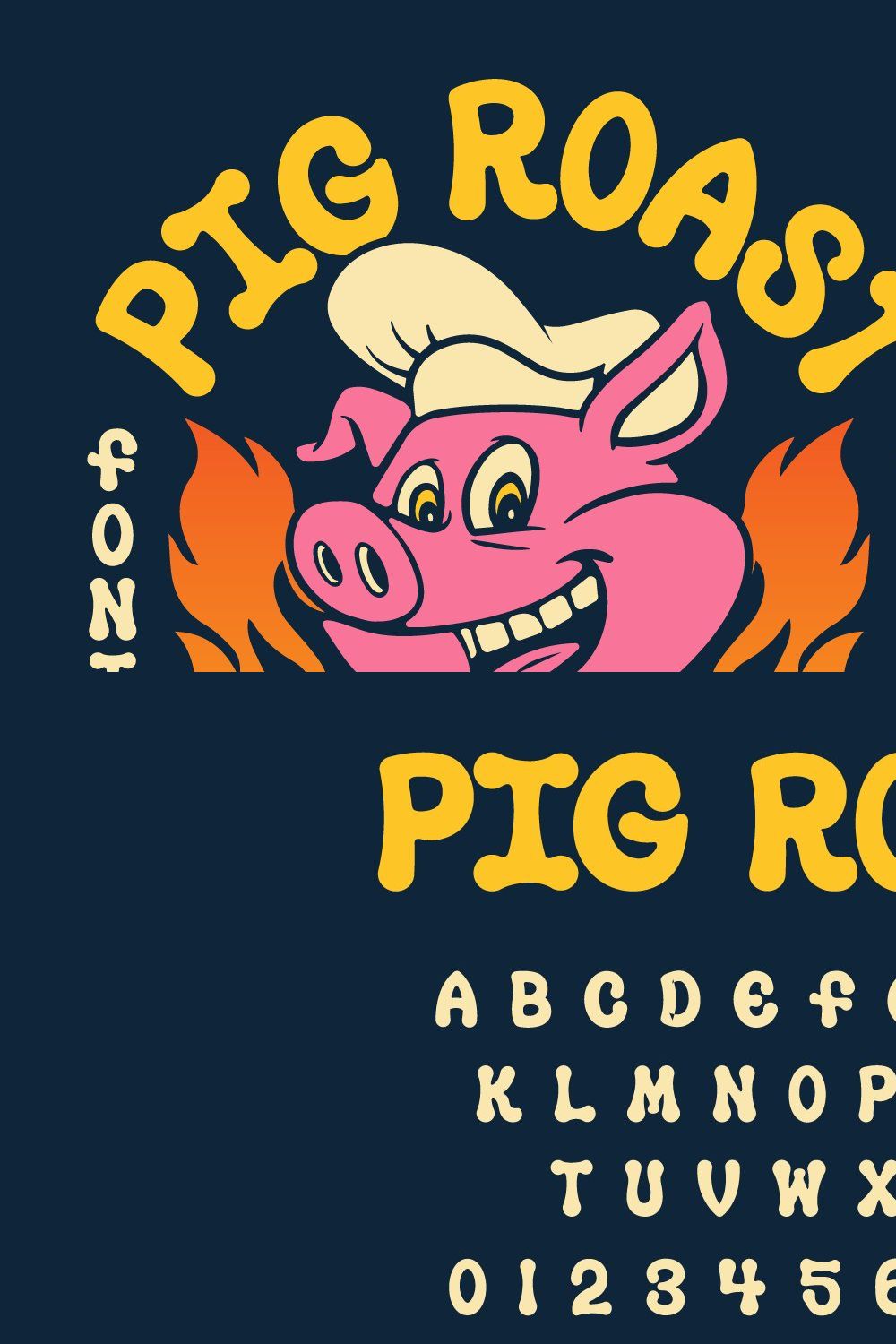 Pig Roast Display Font pinterest preview image.