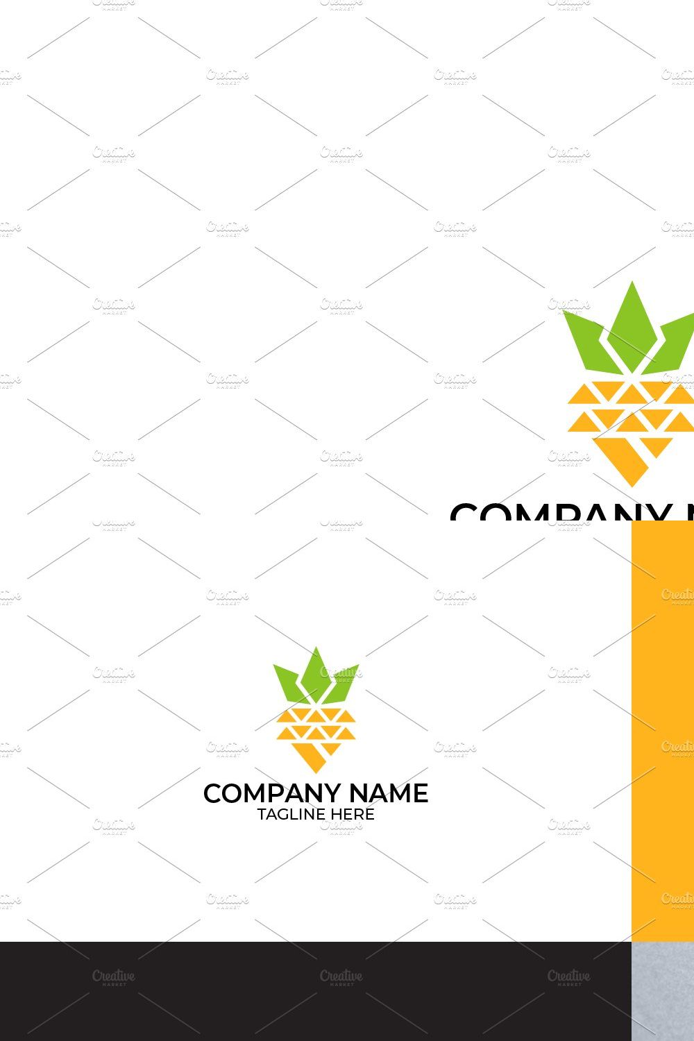 Pineapple Logo Design pinterest preview image.