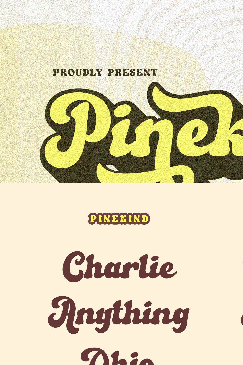 Pinekind - Groovy Retro Font pinterest preview image.