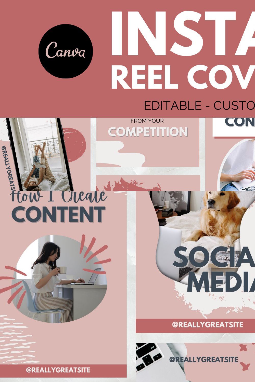 Pink Instagram Reel Covers pinterest preview image.