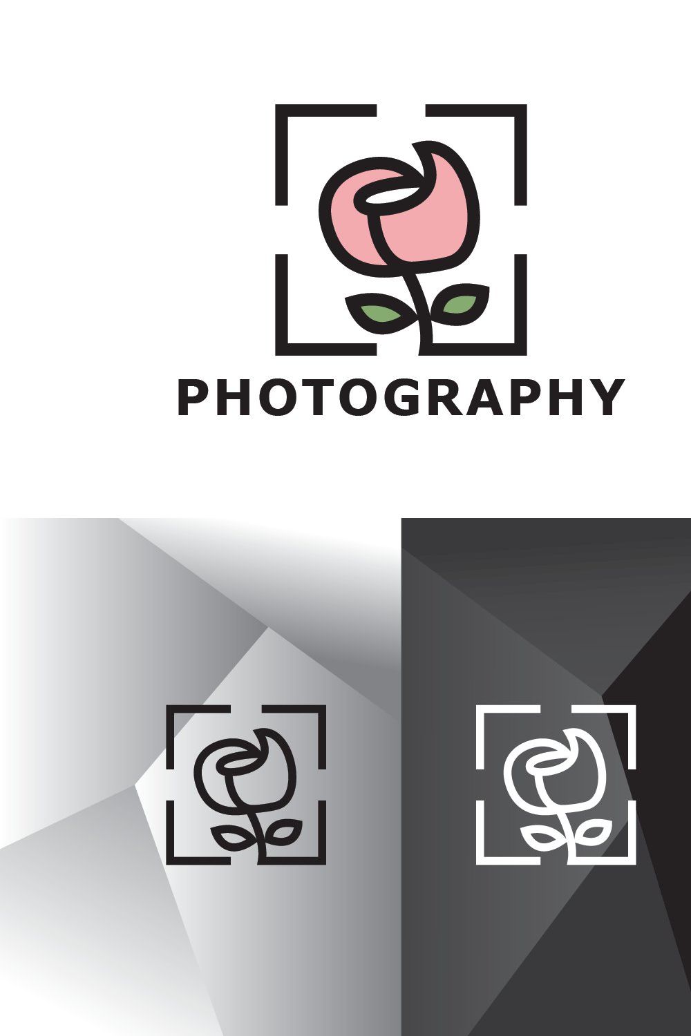 Pink Rose Photography Logo Template pinterest preview image.