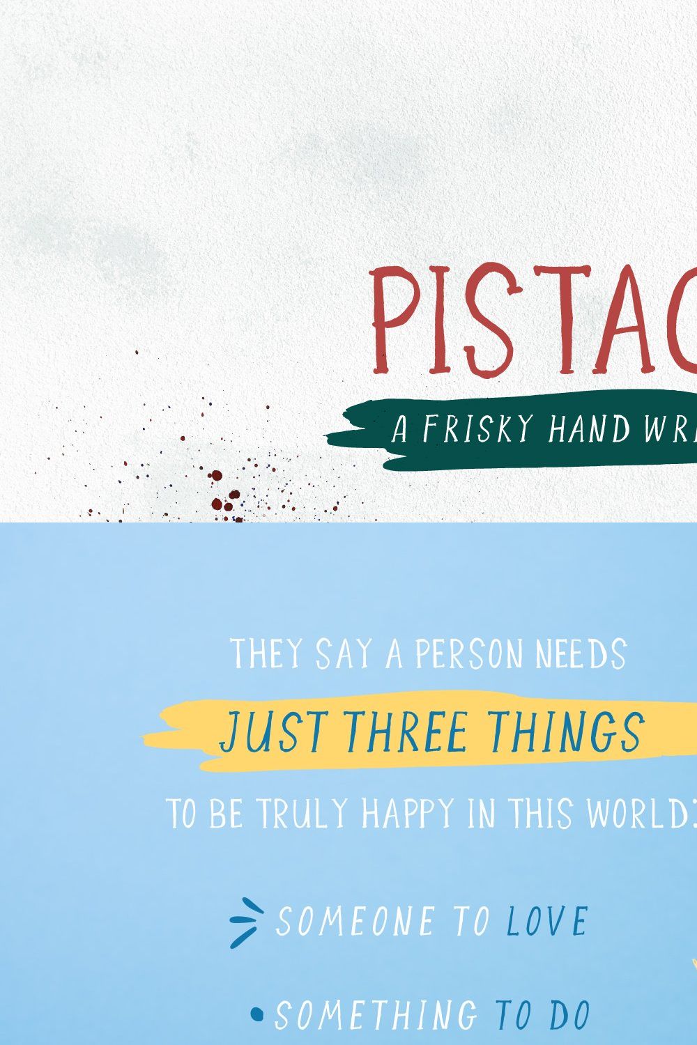 Pistachio - Frisky Handletterd Font pinterest preview image.