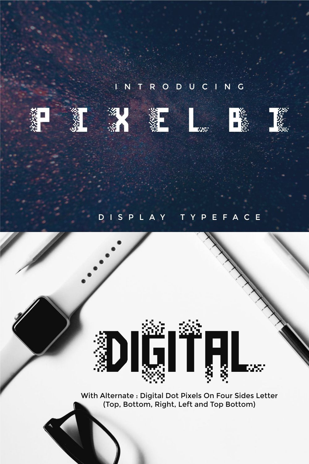 Pixel Bit Typeface pinterest preview image.