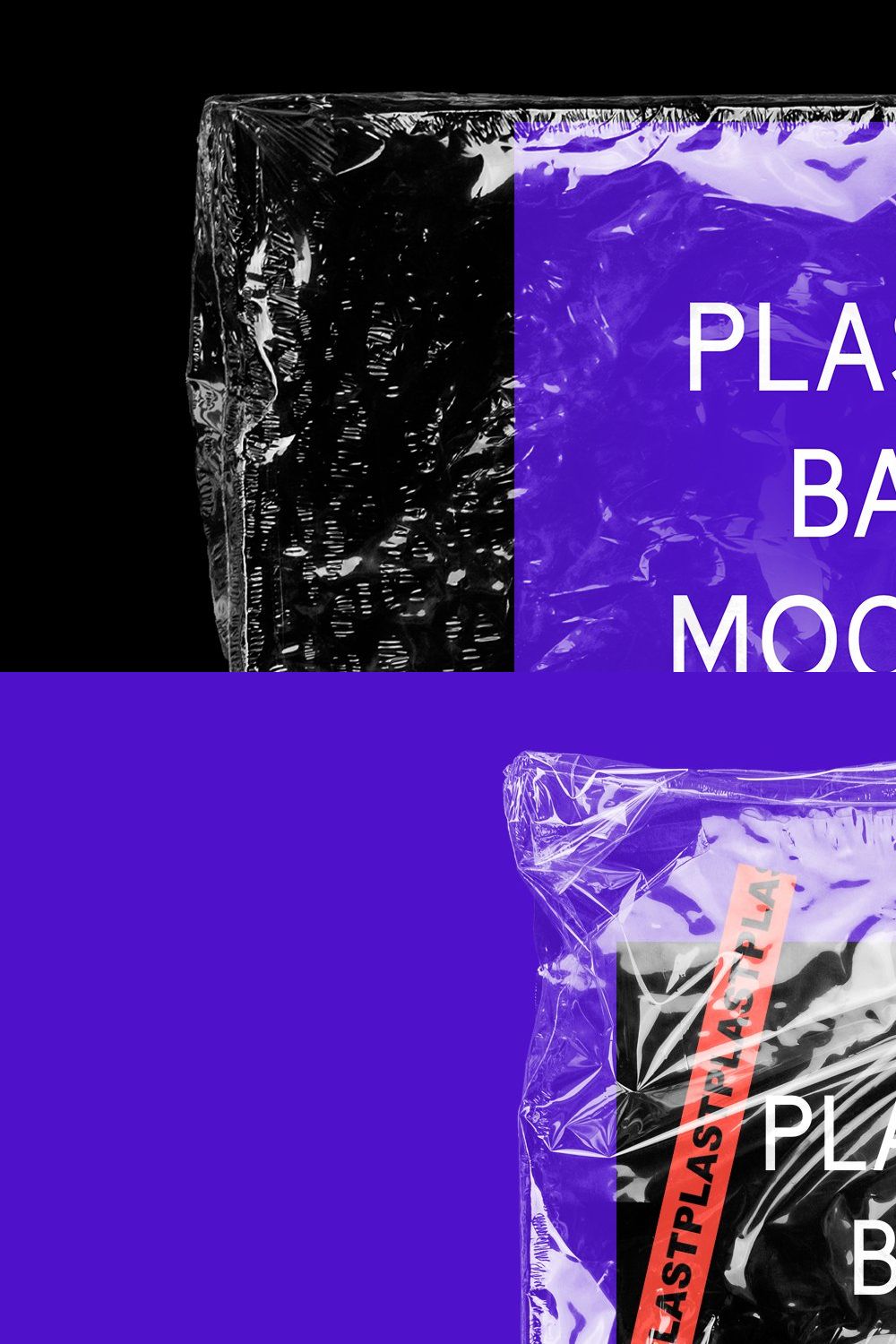 PLAST - Realistic Plastic Bag Mockup pinterest preview image.