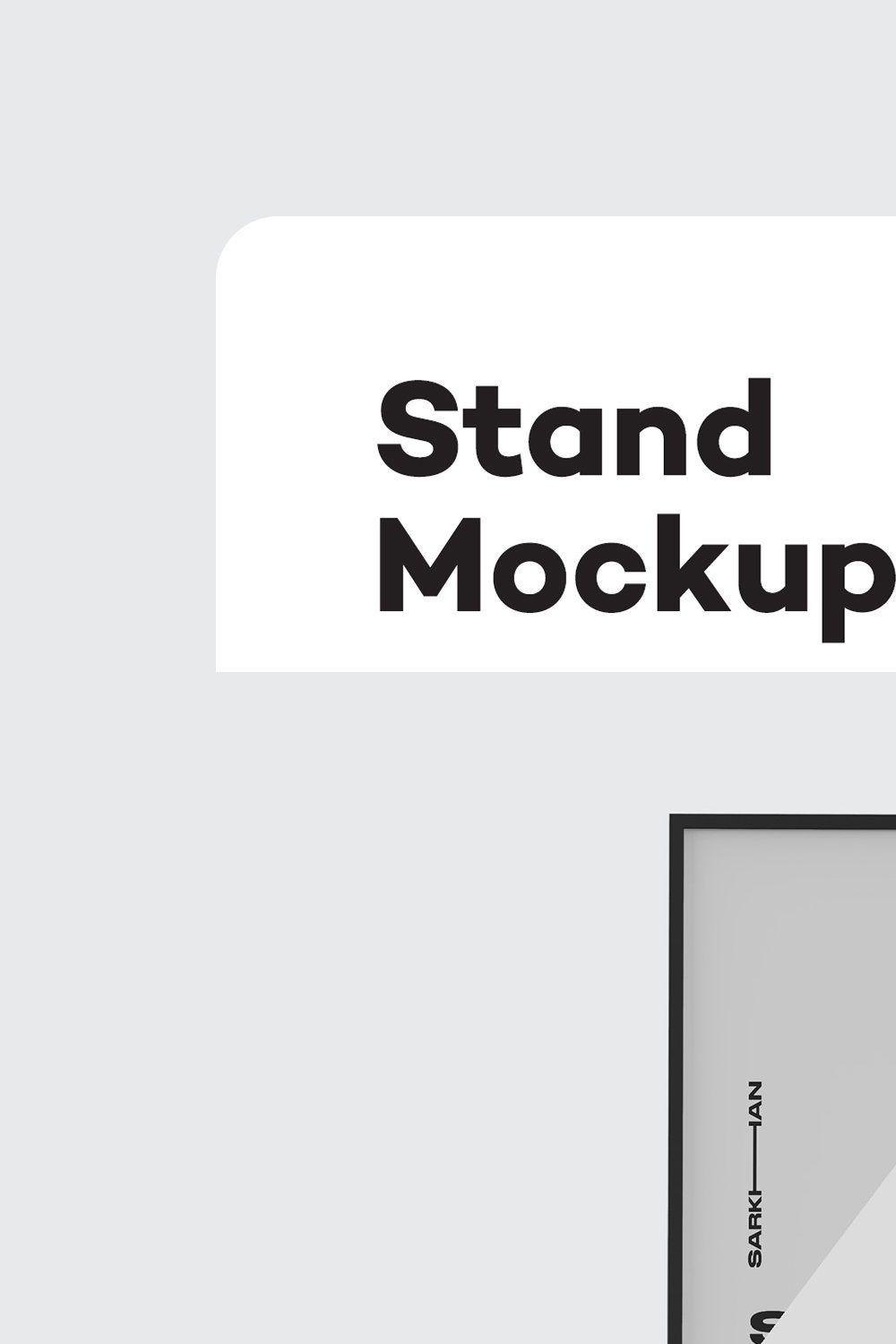 Plastic Stand Mockup pinterest preview image.