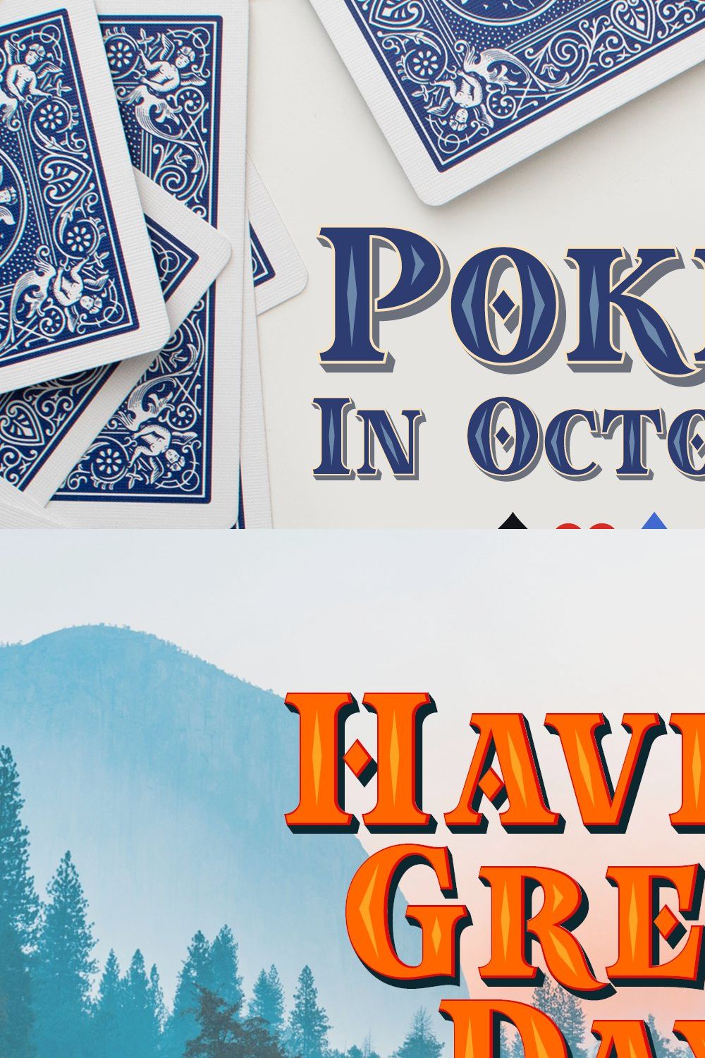 Poker In October Layered Color Font pinterest preview image.