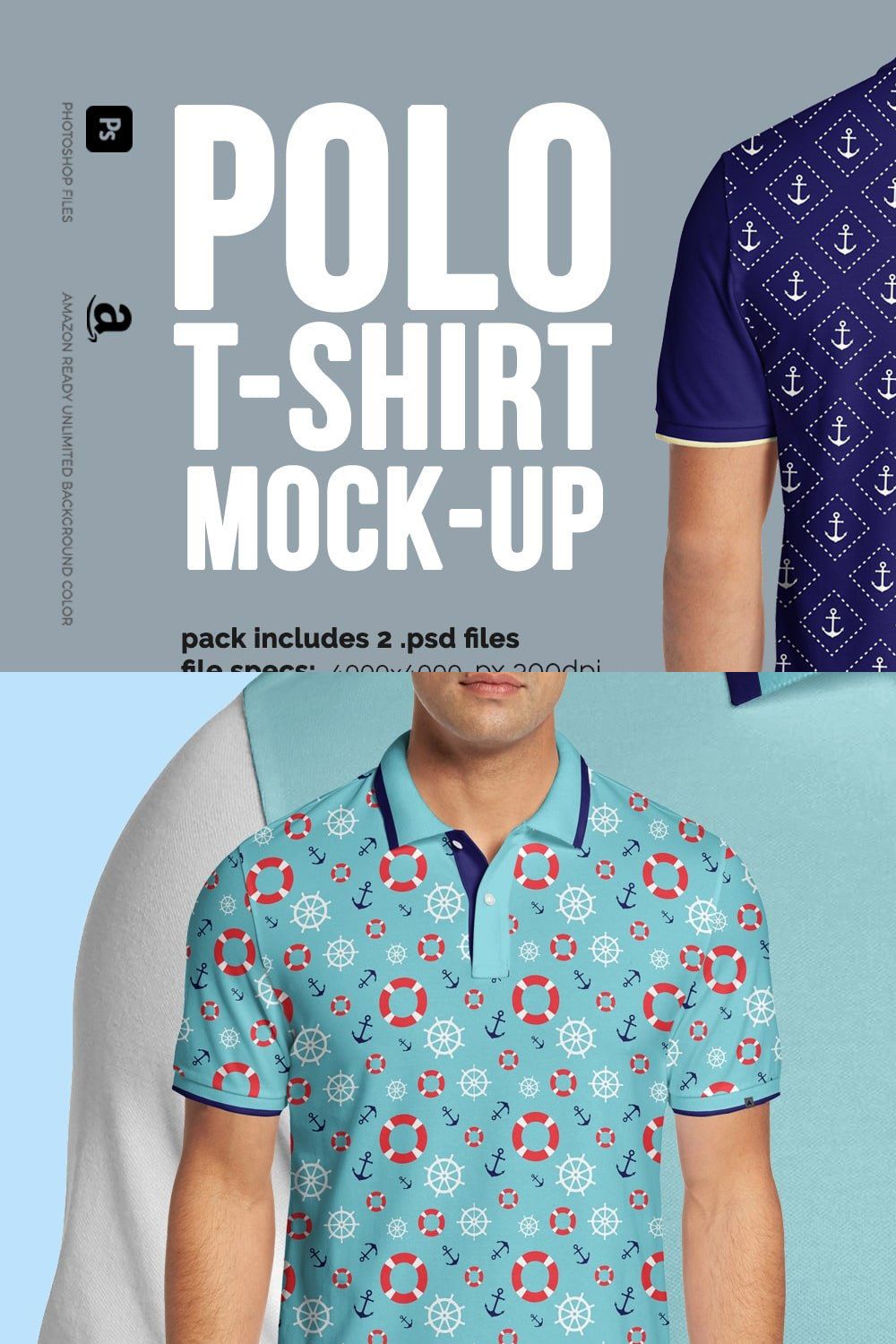 Polo shirt Mock-Up pinterest preview image.