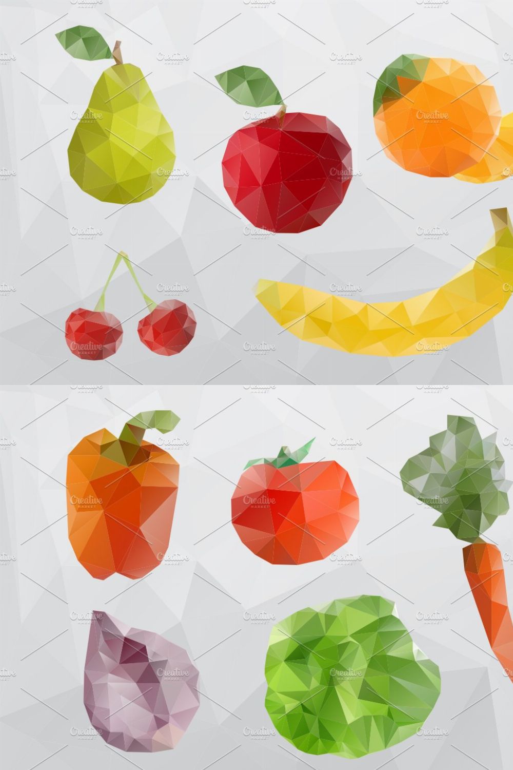 Polygonal Vector Mosaic Food pinterest preview image.
