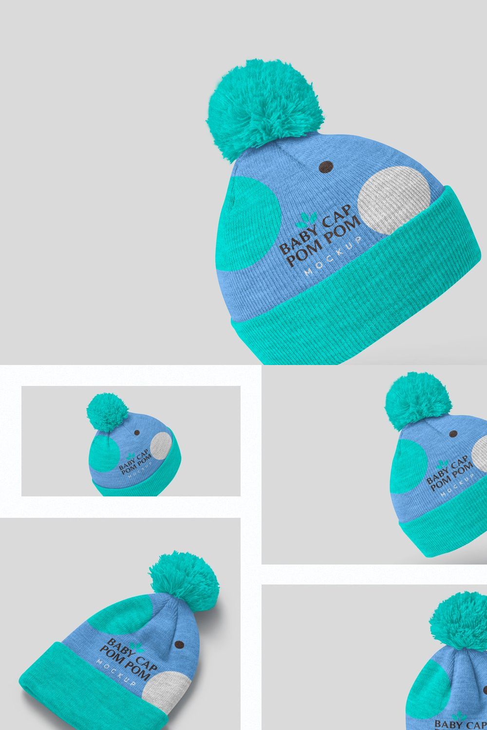 Pom Pom Cap Mockups pinterest preview image.