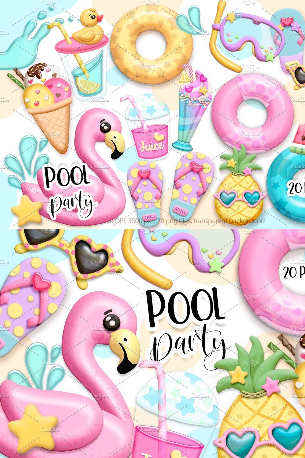 Pool party clipart – MasterBundles