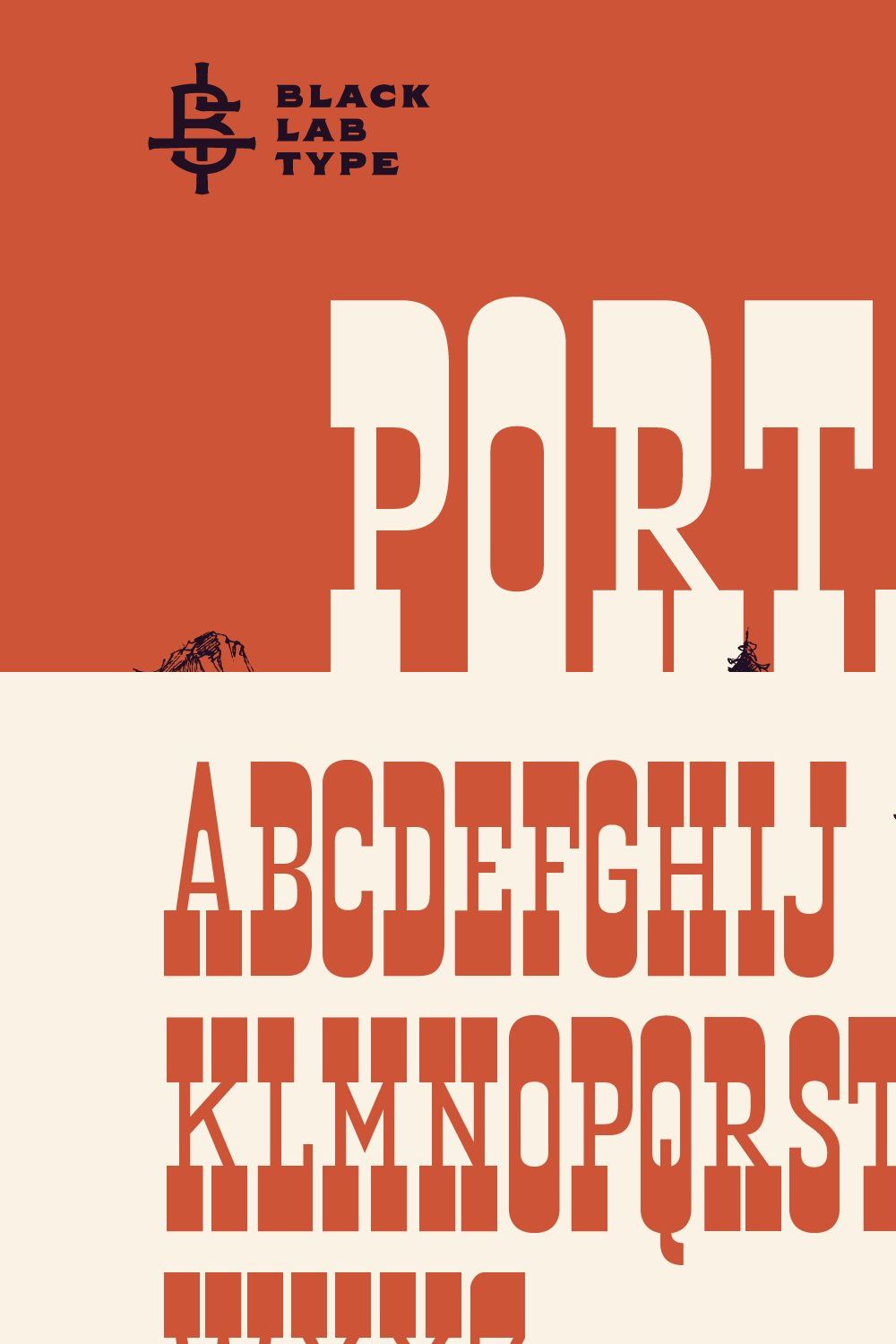 Portage : Adventurous Slab Font pinterest preview image.