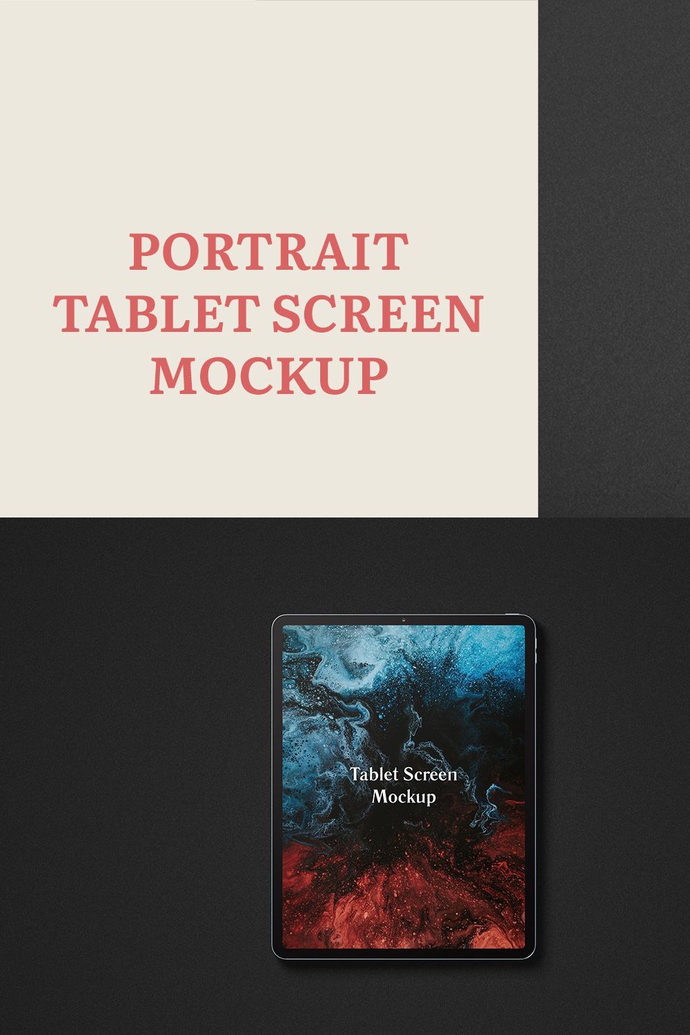 Portrait iPad Pro Screen Mockup pinterest preview image.