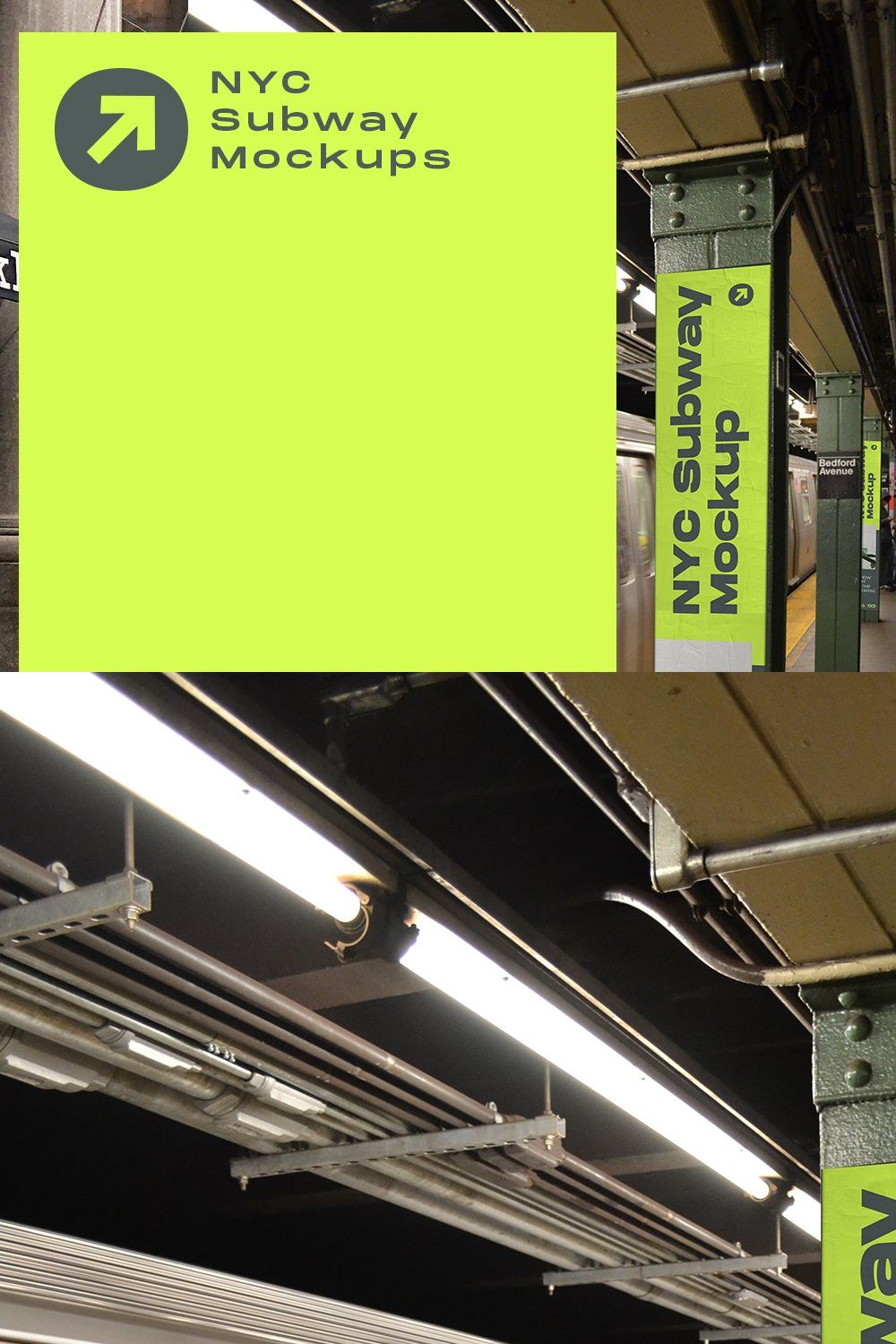 Poster Mockup NYC Subway pinterest preview image.