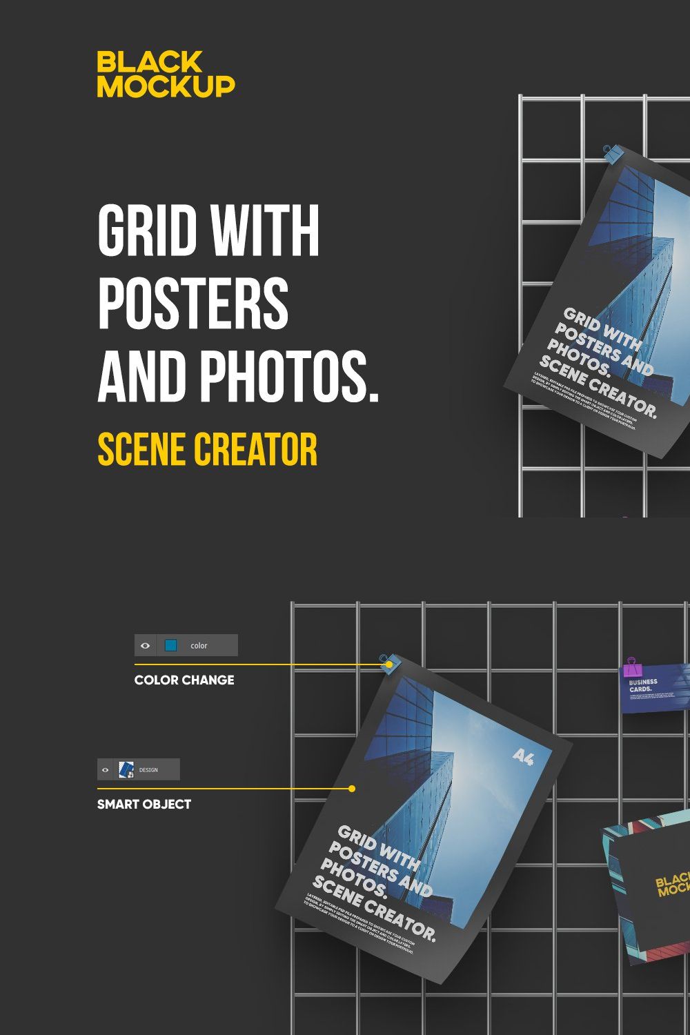 Posters with grid. Scene Creator pinterest preview image.